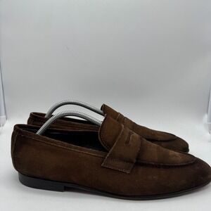 To Boot New York Adam Derrick Tesoro Mid Brown Suede Slip On Shoes Size 10.5